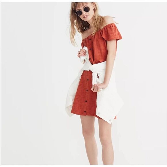 Madewell Off-the-Shoulder mini Dress size M - Picture 1 of 12
